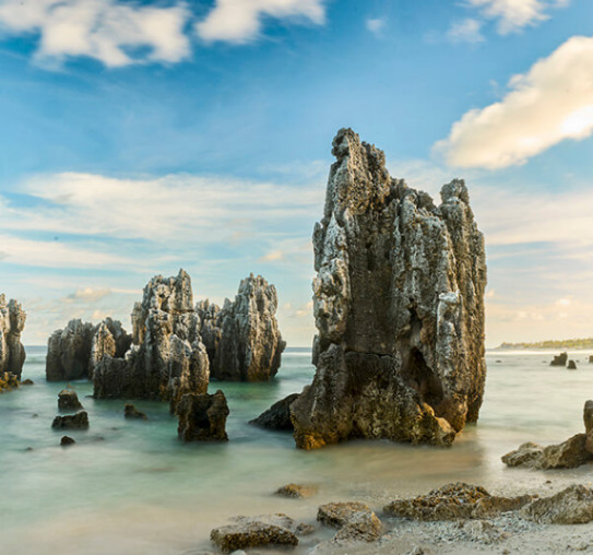 Nauru Beach with Rocks