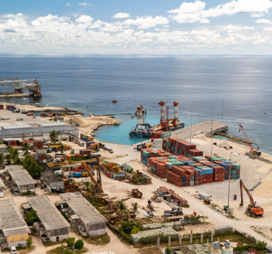 Aerial View of Nauru Port