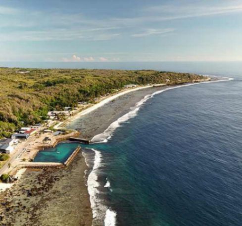 Aerial View of Nauru Shore